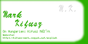 mark kifusz business card